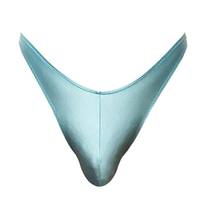 Young Men Low Rise V-shaped Thongs Satin