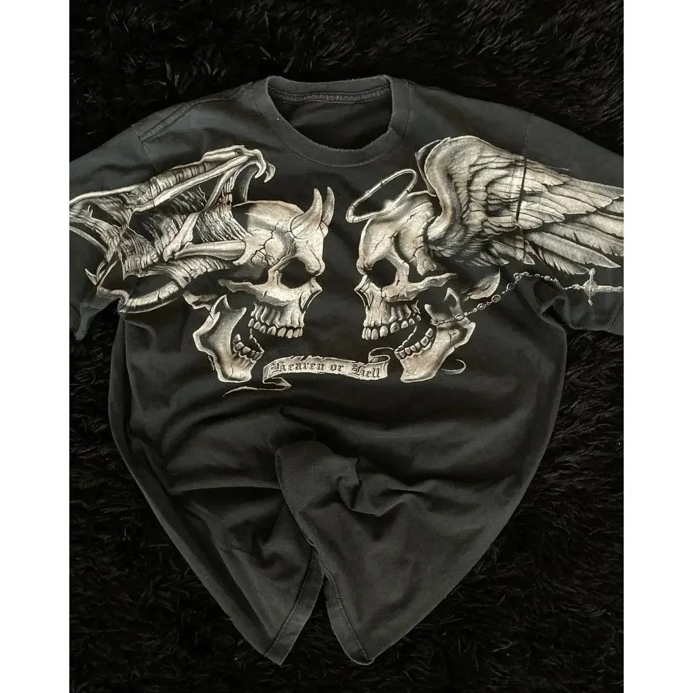 American retro black short sleeved T-shirt men