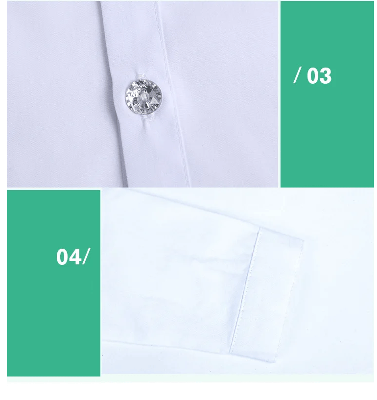 Boys Shirts White Long Sleeve Turn-down Collar