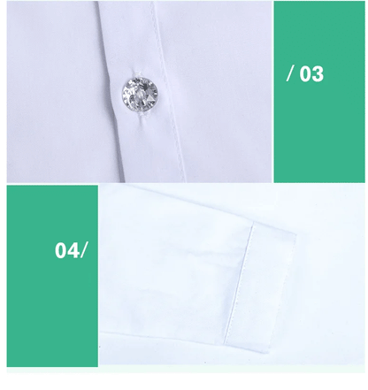 Boys Shirts White Long Sleeve Turn-down Collar