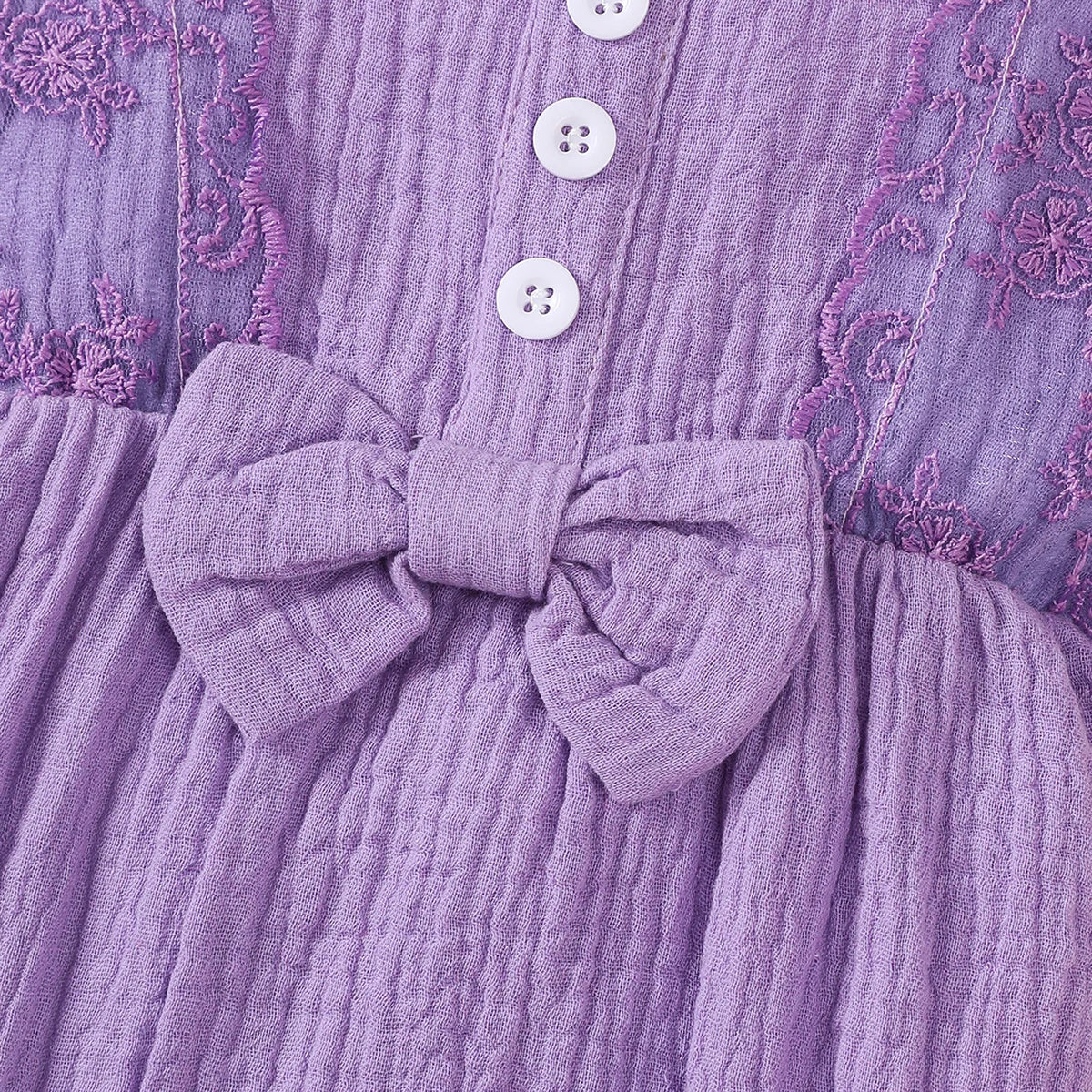 0-18 Month Solid Color Sleeveless Round Neck Lace Edge