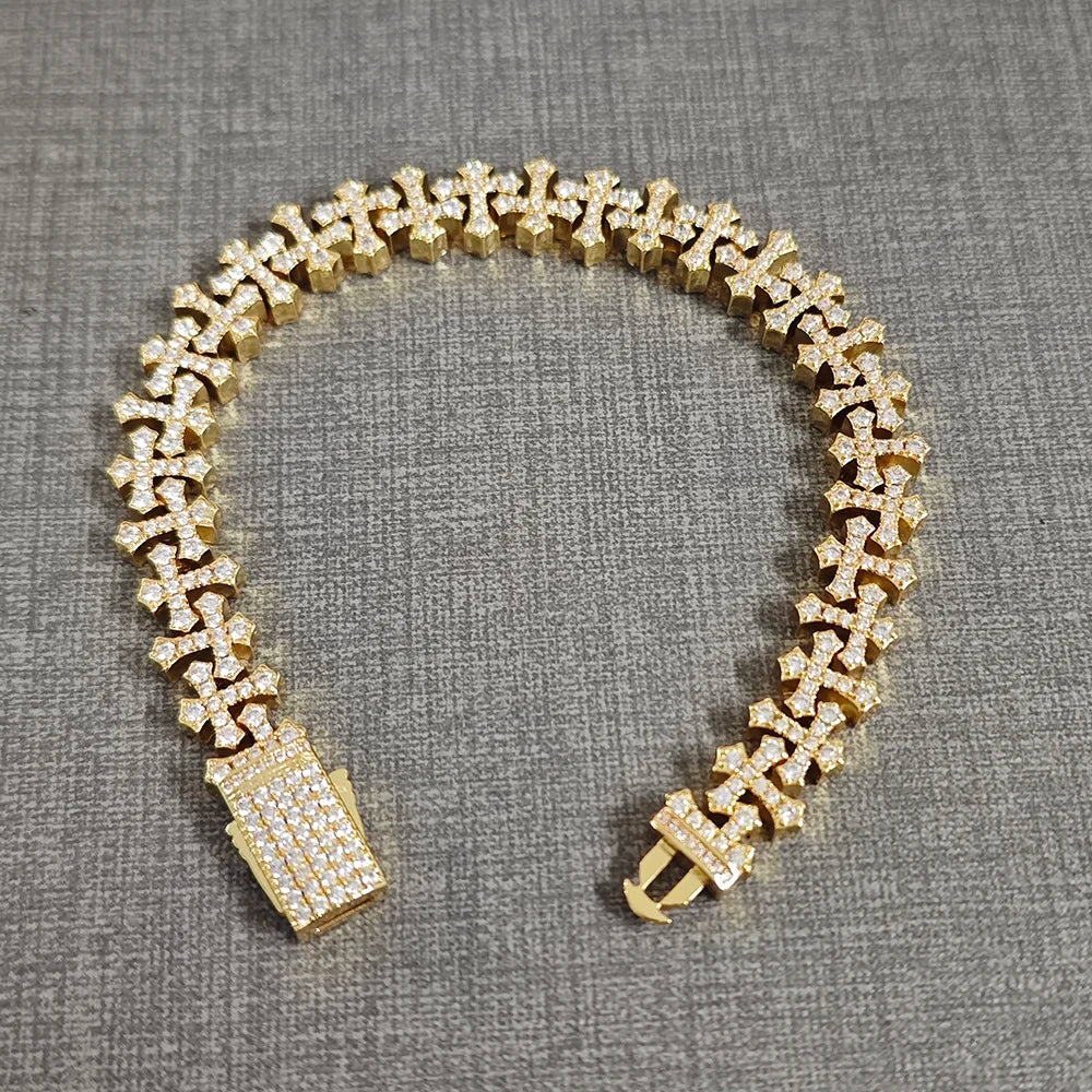 Mens Cubic Zirconia Cross Chain Fashion Jewelry