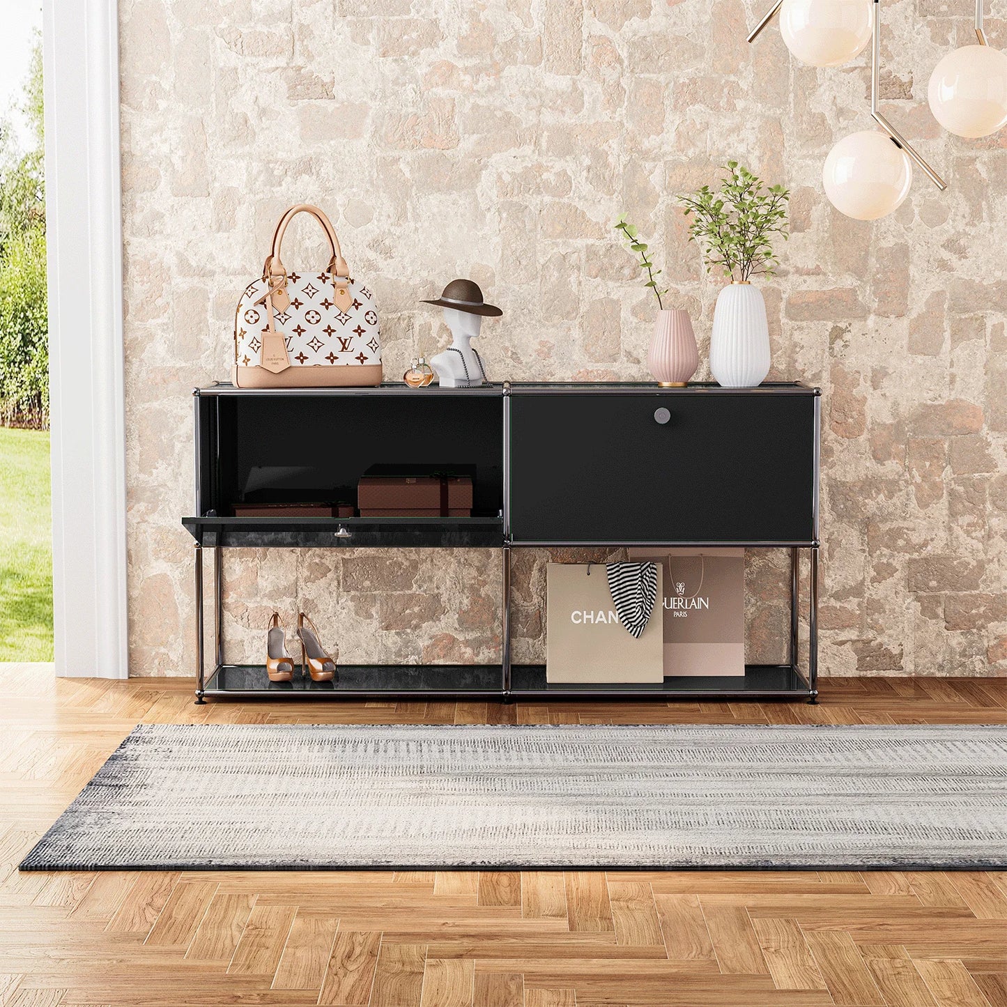 Sideboard Storage Shelf Furniture Stainless Steel