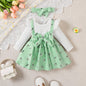 2pc Baby Girl Broken Flowers Big Bow Princess Dress