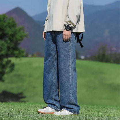 Men's Trendy Wide Leg Washed Jeans