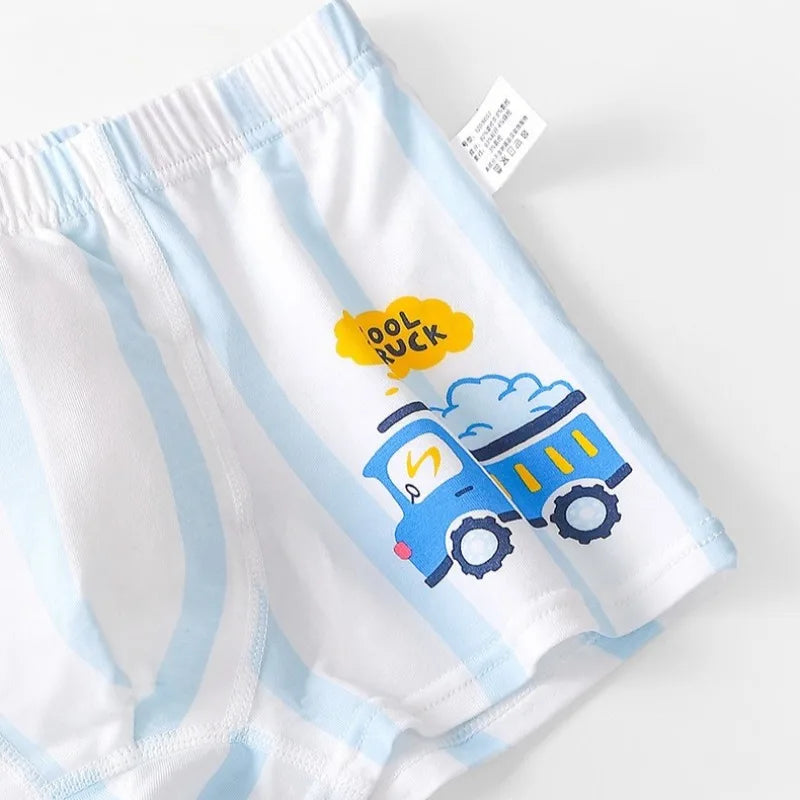 4PCS Boys Comfort  Antibacterial Underwear Cool Breathable