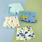 4PCS Boys Cotton Antibacterial Cute Cartoon Print Underwear