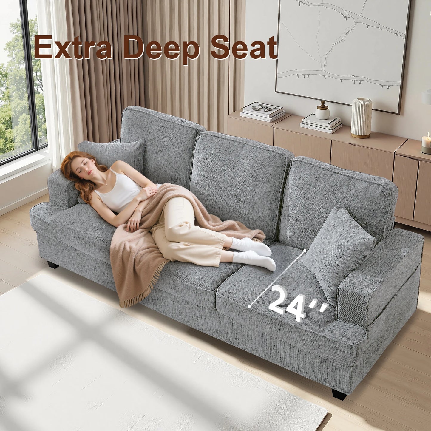 Cloud Couch Sofa in Chenile Extra Comfy