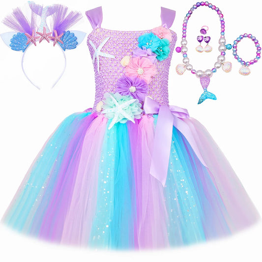 Princess Mermaid Tutu Dresses Costume for Kids