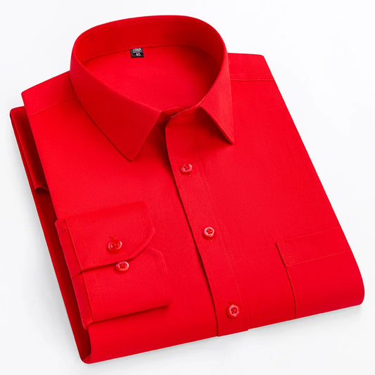 double collor Full shirts for men plus size