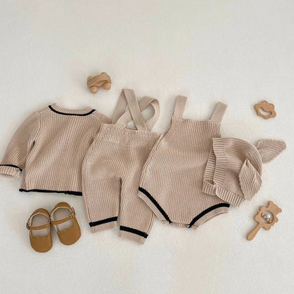 3 Pcs Newborn Baby Girls/Boys Sleeveless Knit Rompers