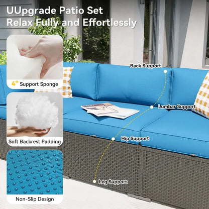 7 Piece Outdoor Sectional Sofas Waterproof Cover, Patio