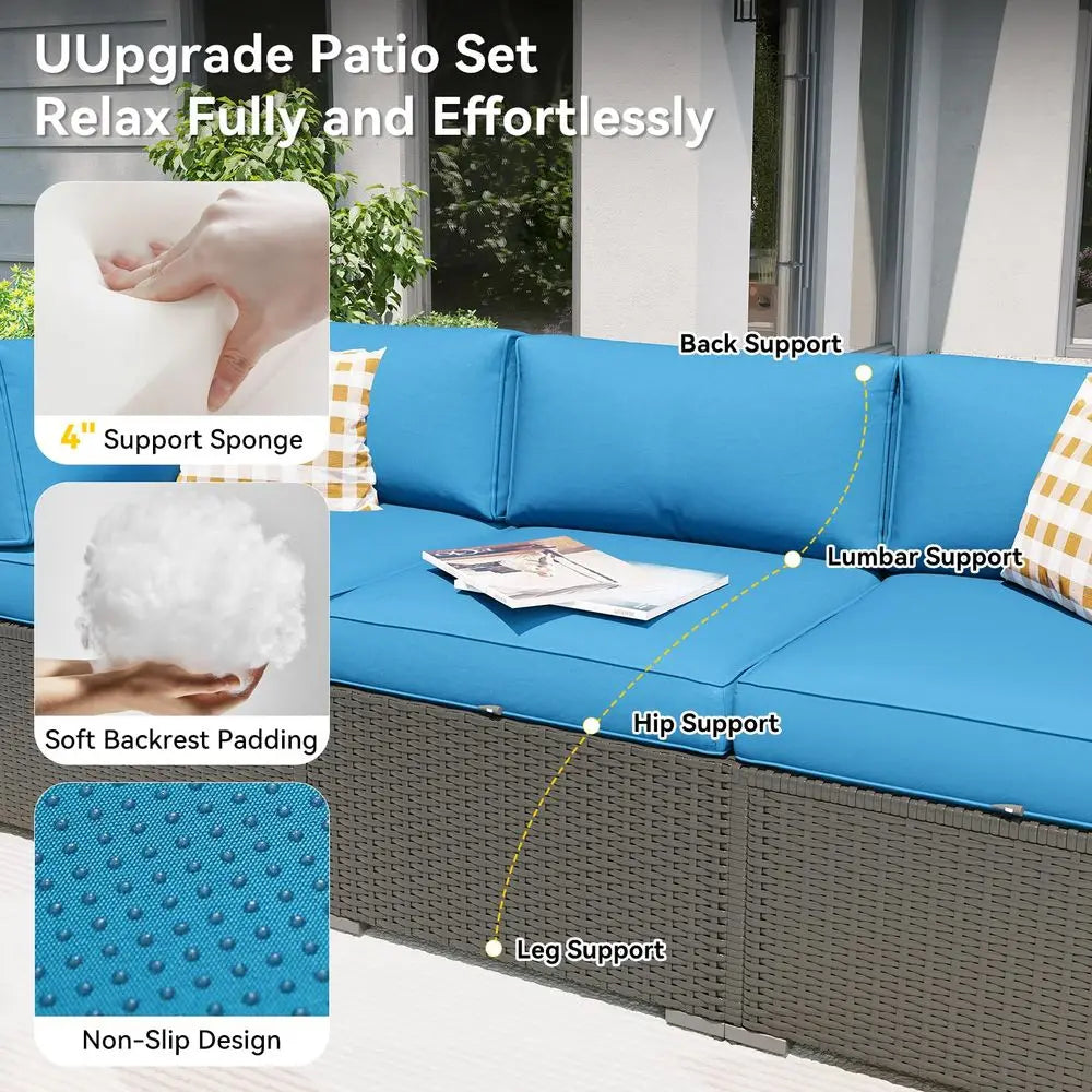 7 Piece Outdoor Sectional Sofas Waterproof Cover, Patio