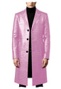 Men's Crocodile Leather Trench Coat Luxury Long