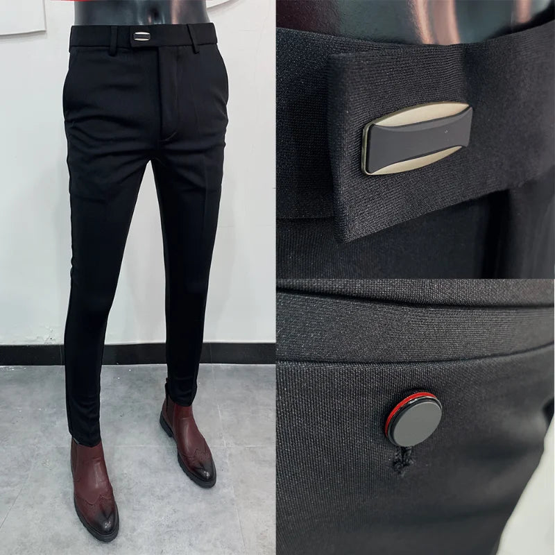 Men Stretch Slim Formal Casual Pants Fashion