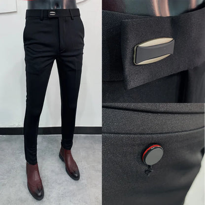 Men Stretch Slim Formal Casual Pants Fashion