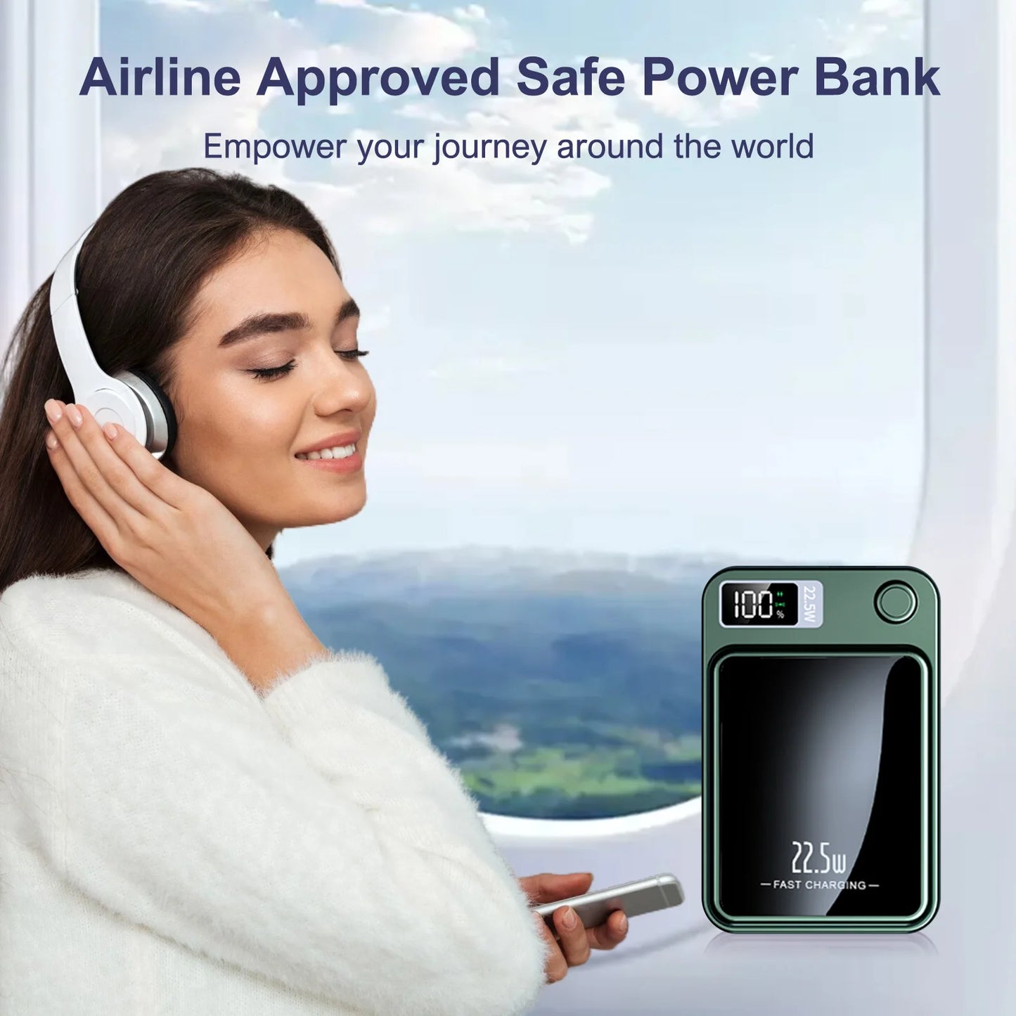 10000mAh Power Bank Magnetic Wireless Charger