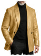 Crocodile Pattern Leather Blazer, Tuxedo Jacket