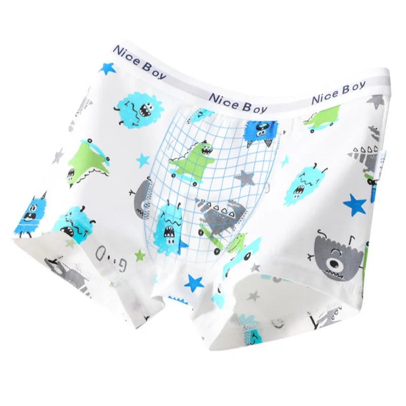4PCS Boys Cute Cotton Comfort Antibacterial Underwear
