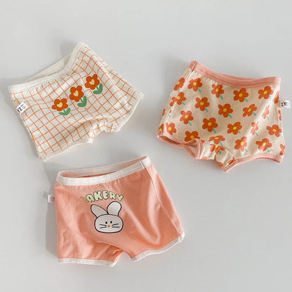 3PCS Young Girls/Boys Cute Cotton Briefs Boxers Underwear