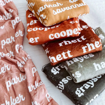 Personalized Color Blanket Baby Name Swaddle Fleece