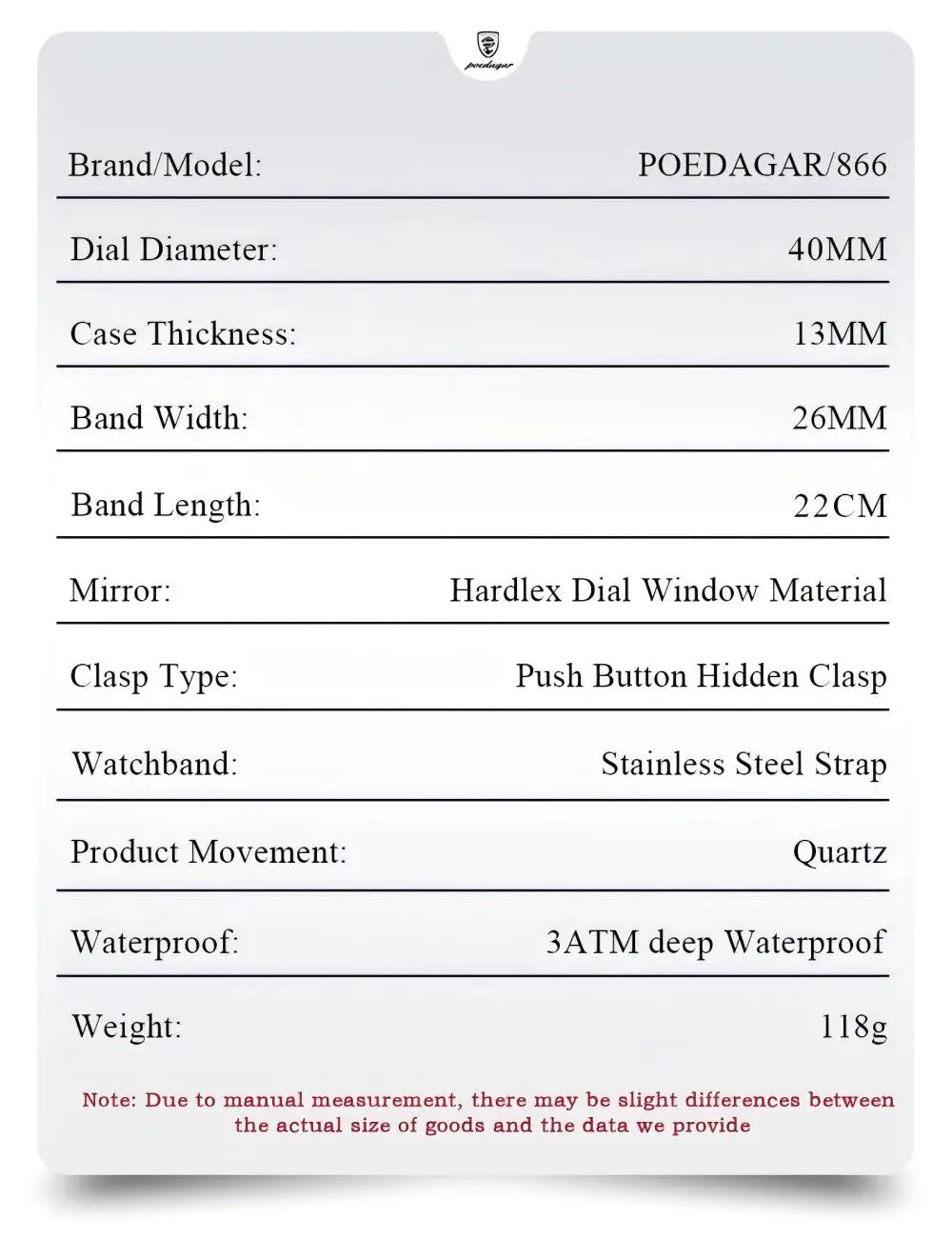 POEDAGAR Top Luxury Male Wristwatch Waterproof