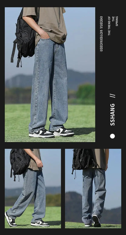 Men's Trendy Wide Leg Washed Jeans