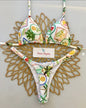 Print Sexy Bikini Sets Halter Lace-up  Beach