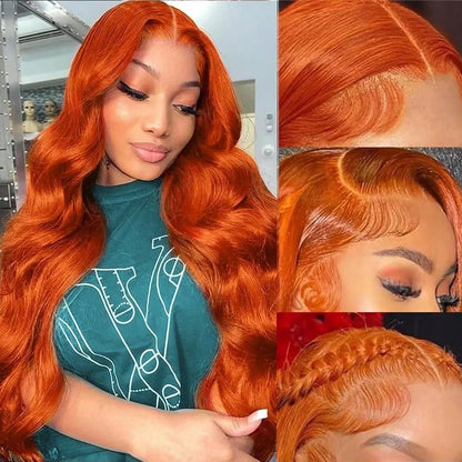 Body Wave Orange Ginger Lace Front Wigs