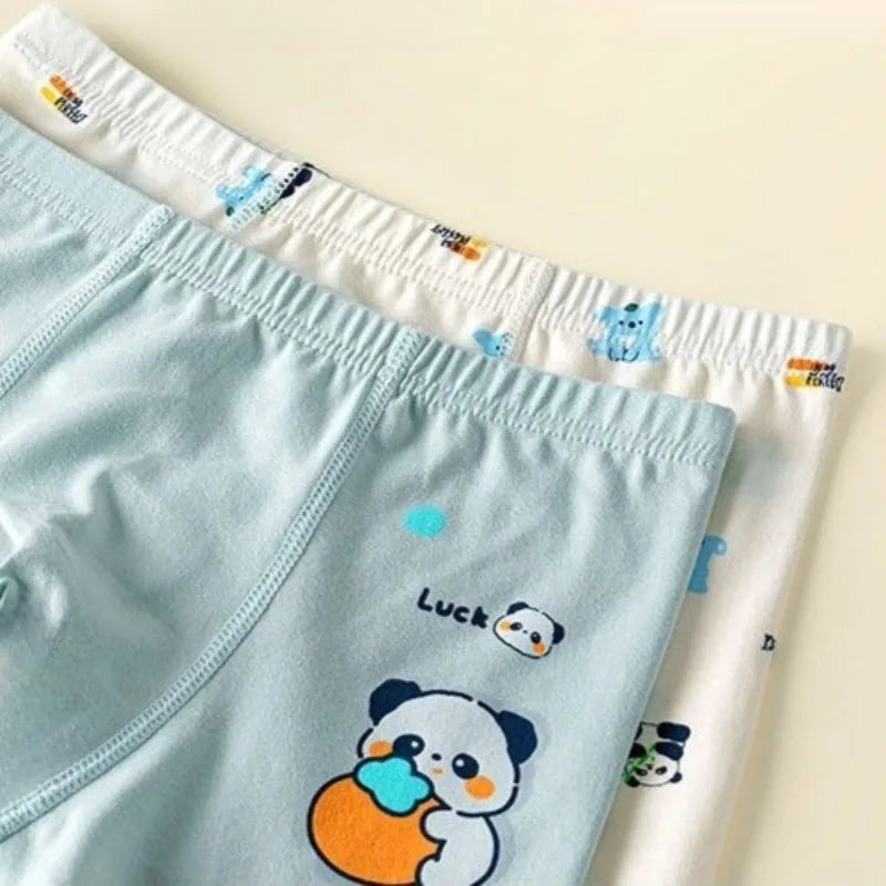 4PCS Boys Cotton Antibacterial Cute Cartoon Breathable Underwear