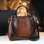 Genuine Leather Women Handbags Fashion Crocodile Print