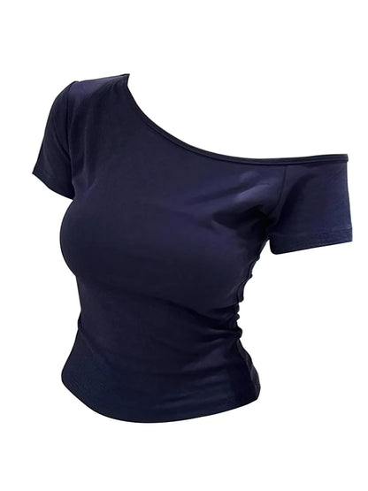 Off shoulder Women Slim fit Body T shirt