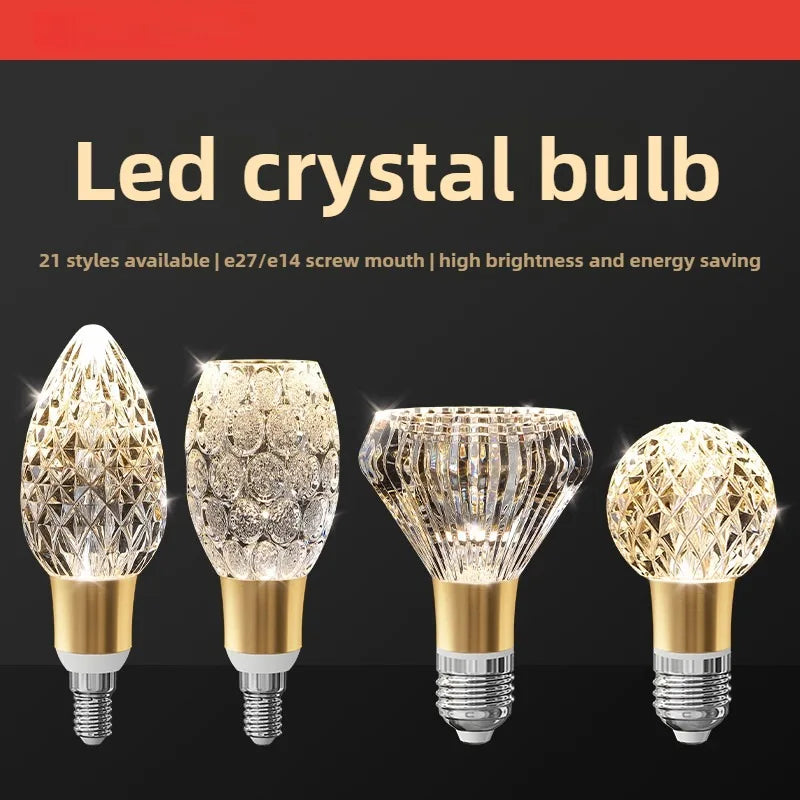 Acrylic Crystal LED Bulb Chandelier Fairy Lamp