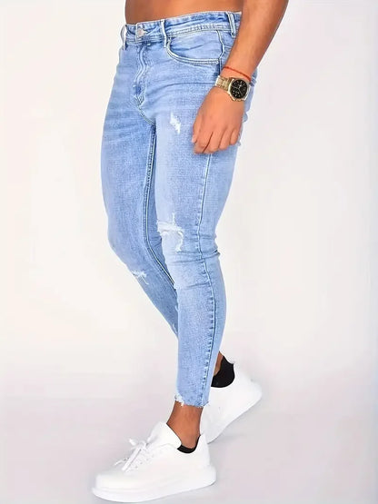 Men's Casual Slim Fit Ripped Jeans
