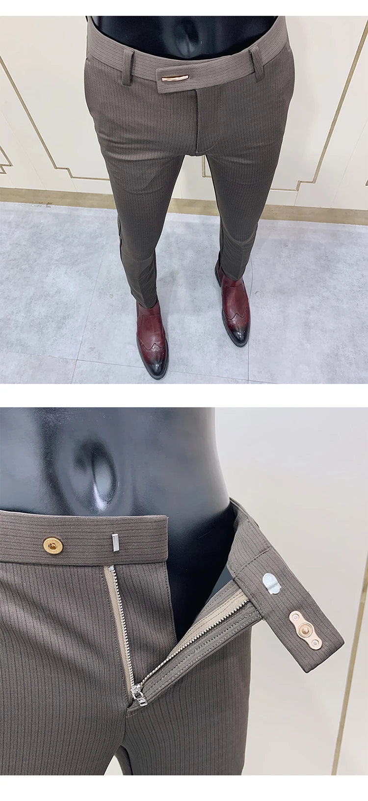 Men Stretch Slim Formal Casual Pants Fashion