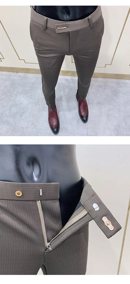 Men Stretch Slim Formal Casual Pants Fashion