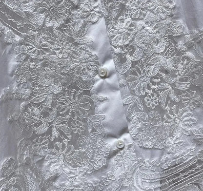 Lace Embroidery Patchwork Short Shirts