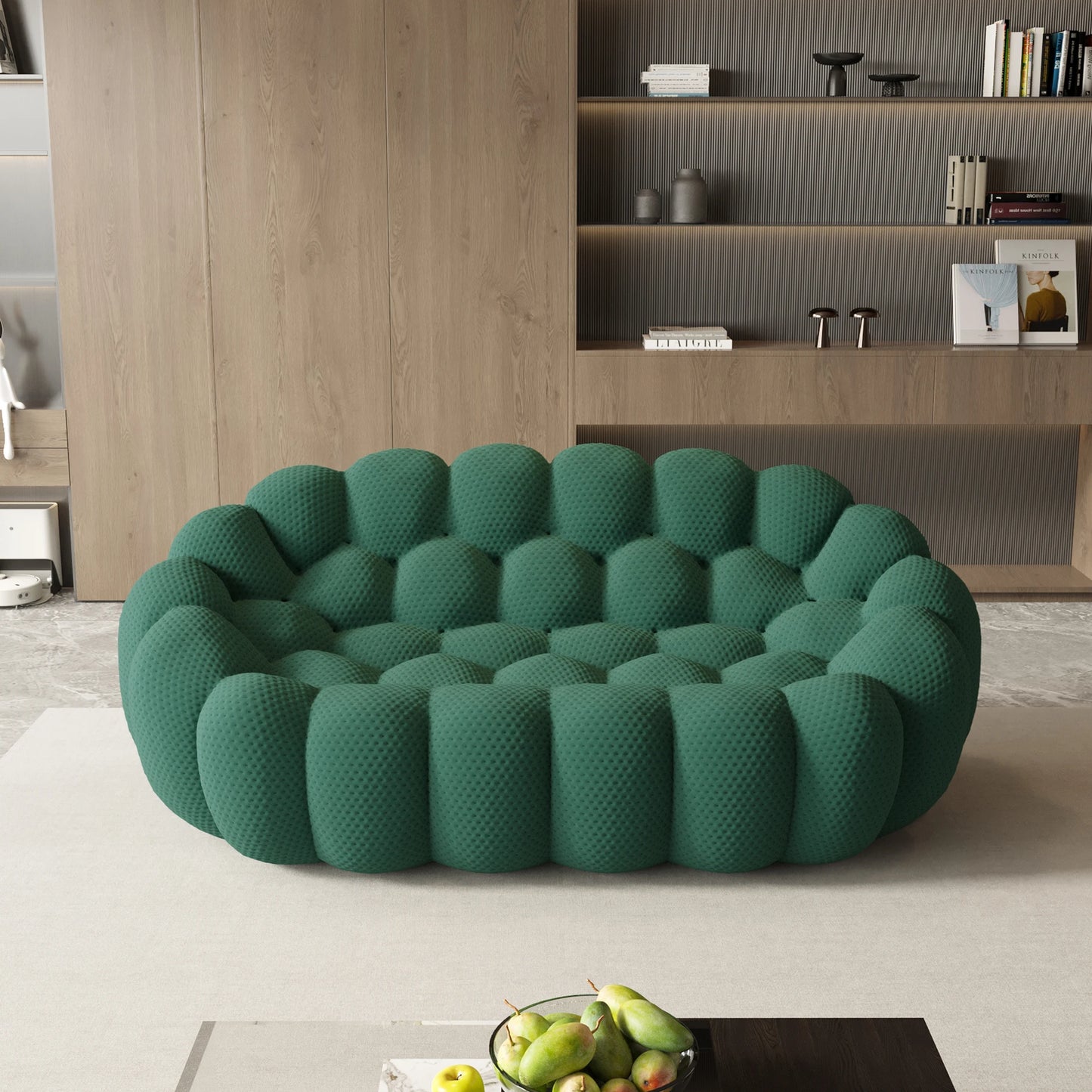 Modern Curved Loveseat Couch Football-Shaped