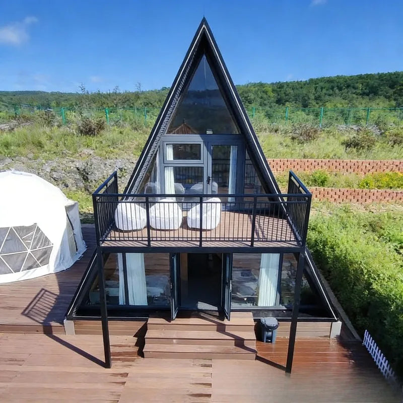 Triangle Wooden Tiny House Cabin Prefabricated