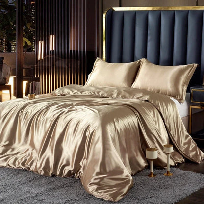 Silk Duvet Cover Bed Sheet Pillowcase Luxury