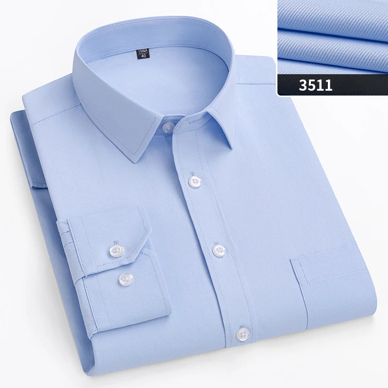 double collor Full shirts for men plus size