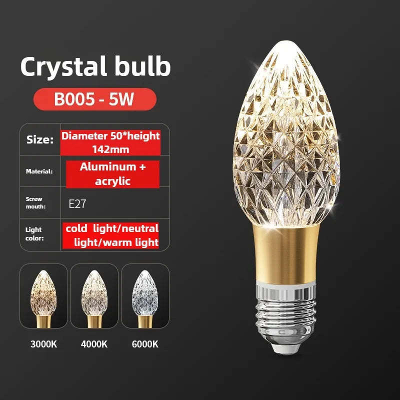 Acrylic Crystal LED Bulb Chandelier Fairy Lamp