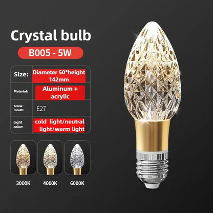 Acrylic Crystal LED Bulb Chandelier Fairy Lamp
