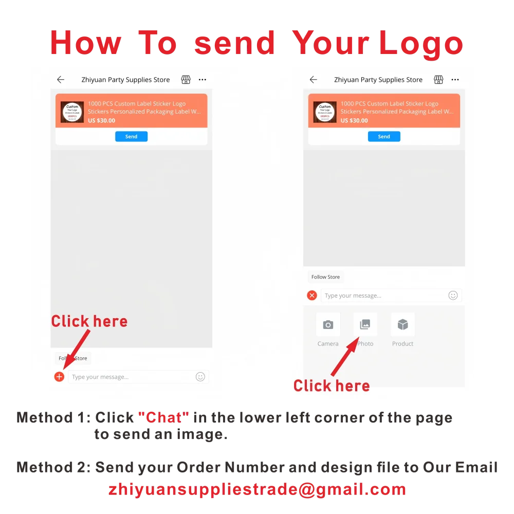 1000 PCS Stickers Customize Logo Label Personalized Packaging Labels