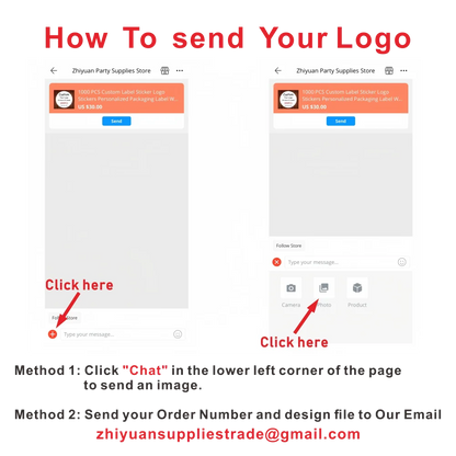 1000 PCS Stickers Customize Logo Label Personalized Packaging Labels