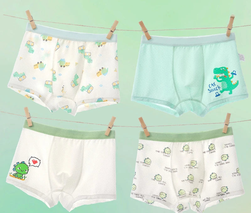 4PCS Mesh Breathable Comfort Boys  Antibacterial Underwear