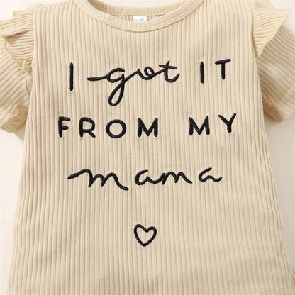 2PCS Toddler Baby Girl Clothes Letter Print