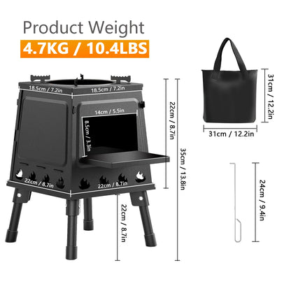 Wood Burning Camp Stove Portable Cast Iron