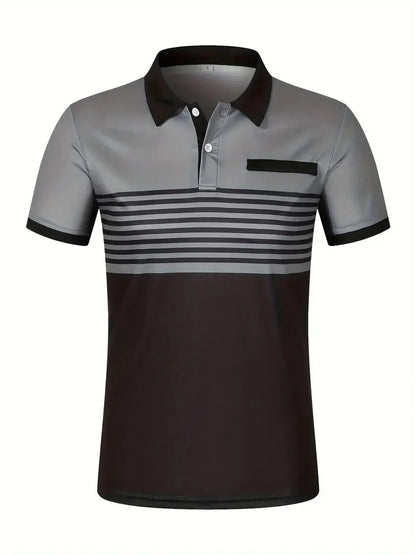 Short Sleeved Men's Casual Polo shirt, V-neck