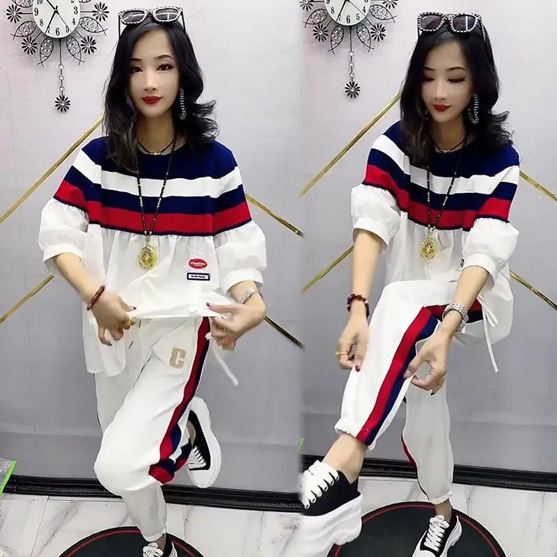 2 Pcs Women's Slim Loose Fit Large Temperament Joggers